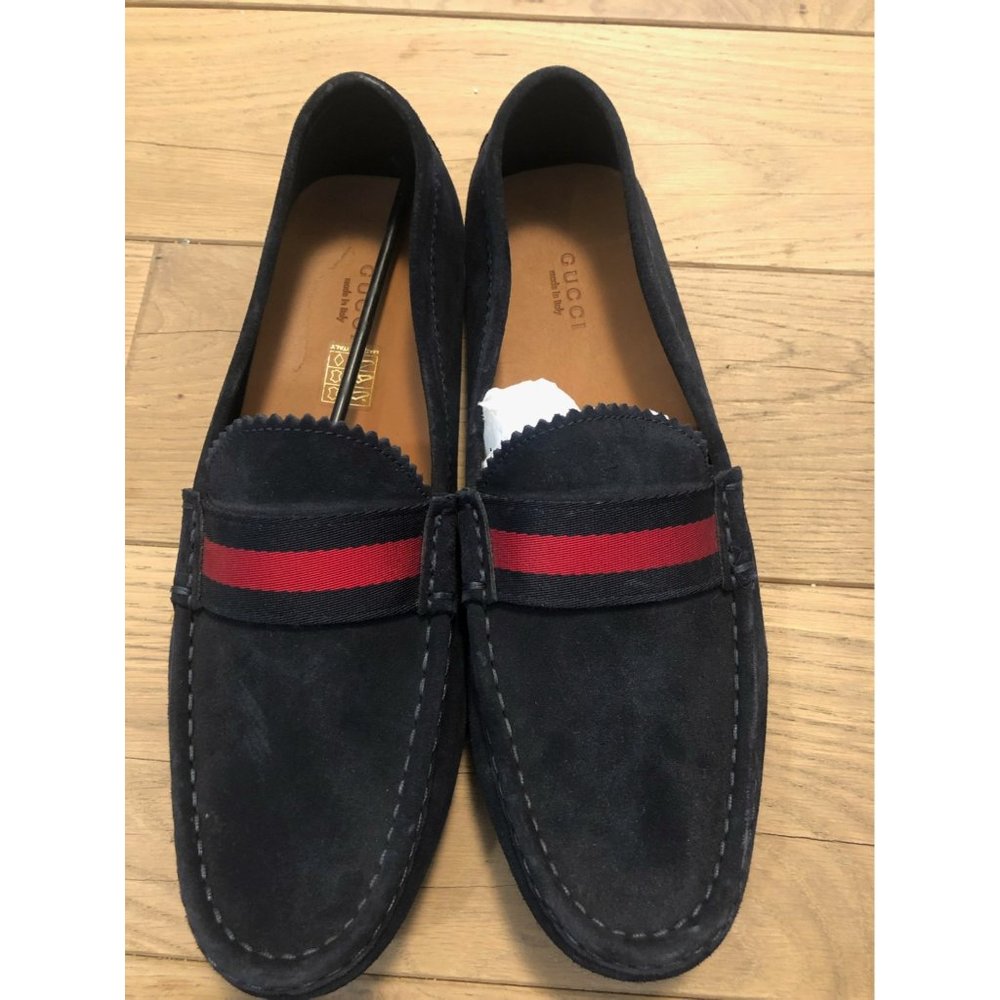 Gucci Suede Loafer with Traditional Gucci Strap